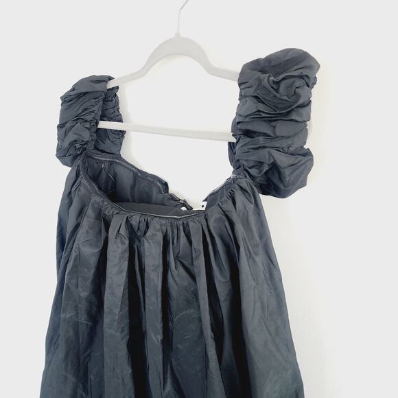 Zara Black Off the Shoulder Voluminous Taffeta Dress ZW Collection Size Medium - Picture 5 of 11